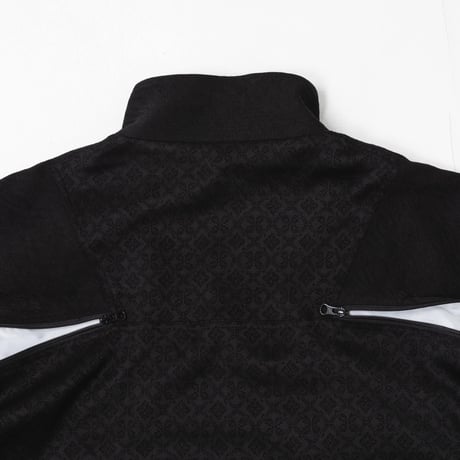 [e]Zip Line Jacquard Jacket-ブラック×ホワイト