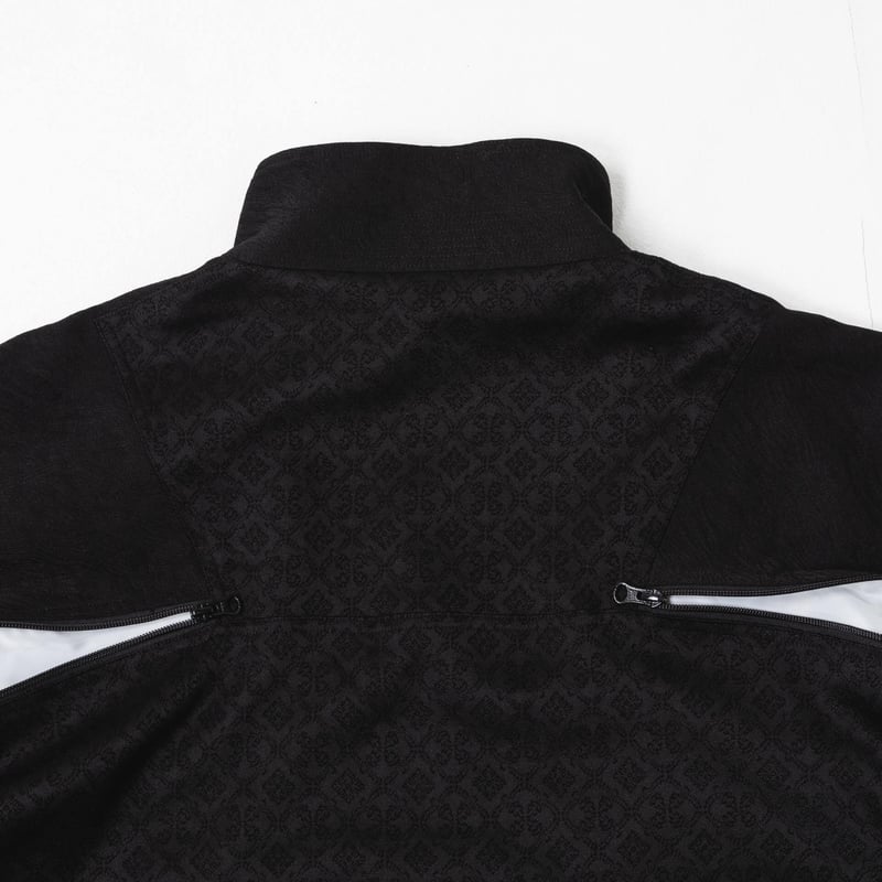 e]Zip Line Jacquard Jacket-ブラック×ホワイト | harapec