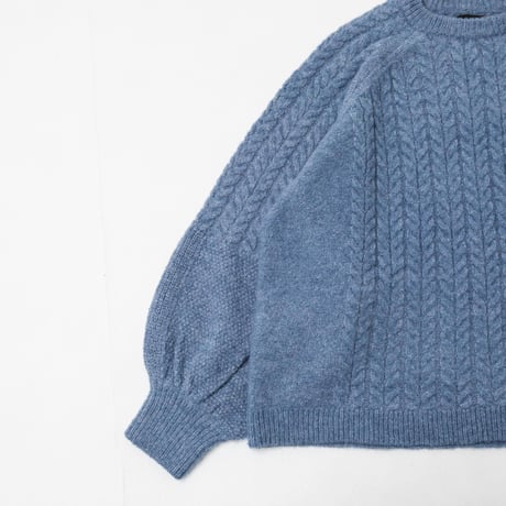 Rough-Knit Sweater-ブルー
