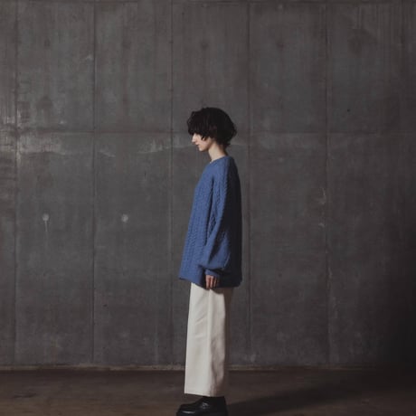 Rough-Knit Sweater-ブルー