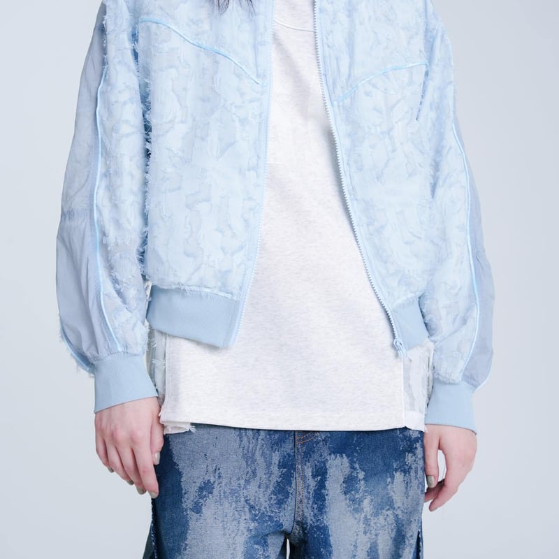 Sheer Blouson - スカイブルー | harapeco Store