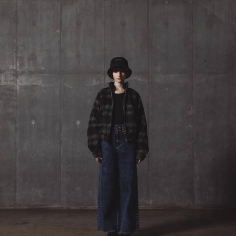 Checked Outer Jacket-グリーン
