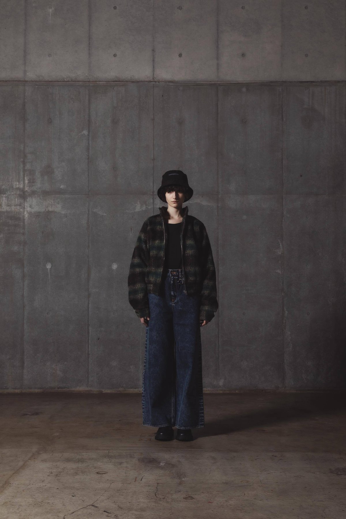 Checked Outer Jacket-グリーン | harapeco Store