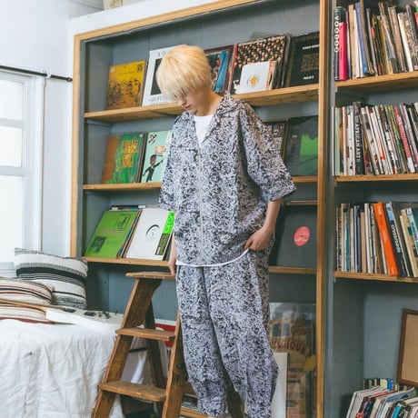 Jacquard Shirts Jacket-ブラック
