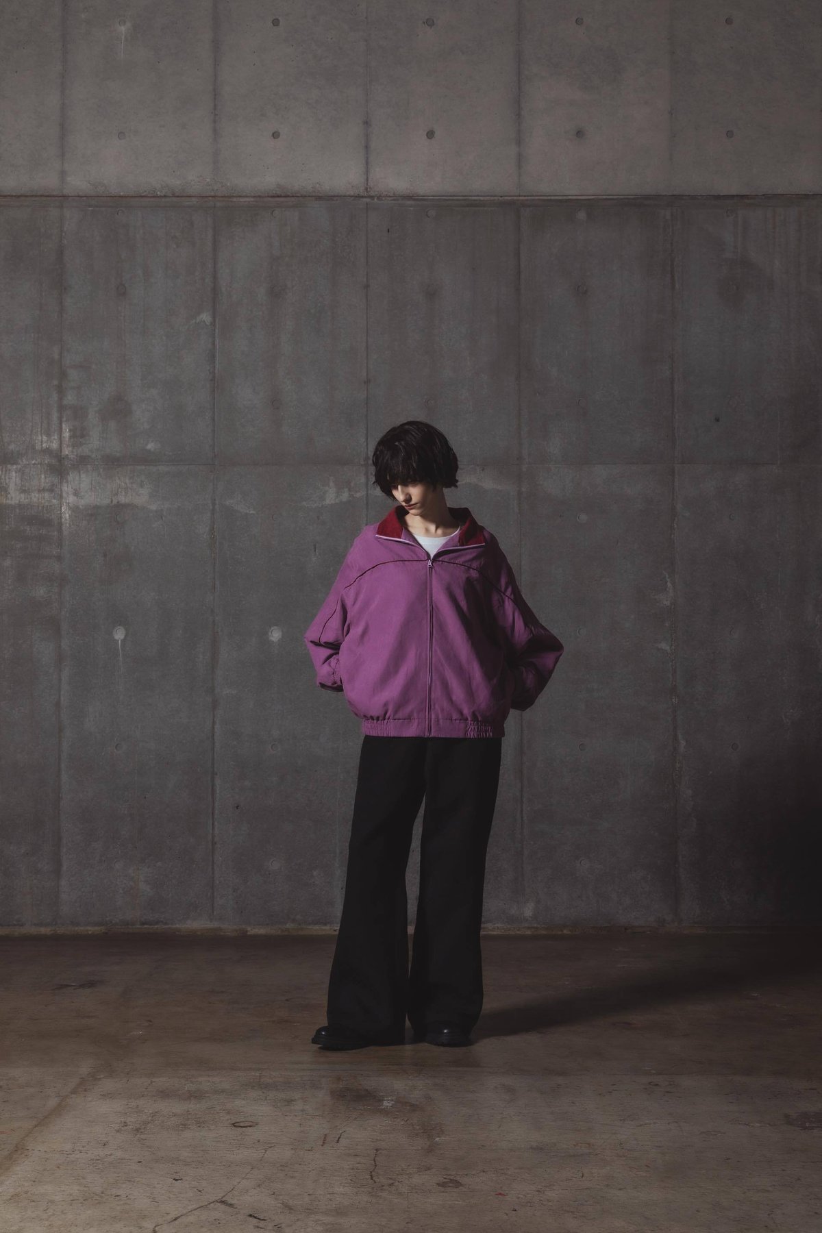 Color Suede blouson-23AW--パープル×レッド | harapeco S