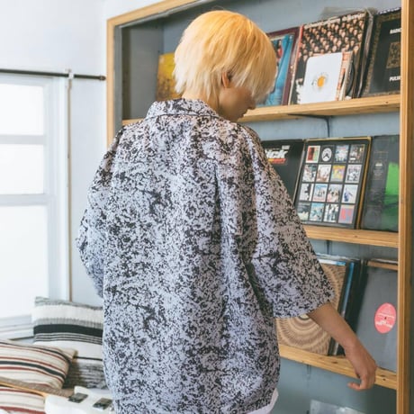Jacquard Shirts Jacket-ブラック