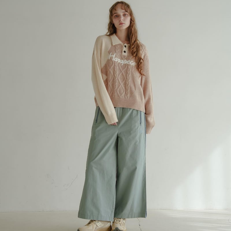 Bicolor Button Knit - ベージュ | harapeco Store