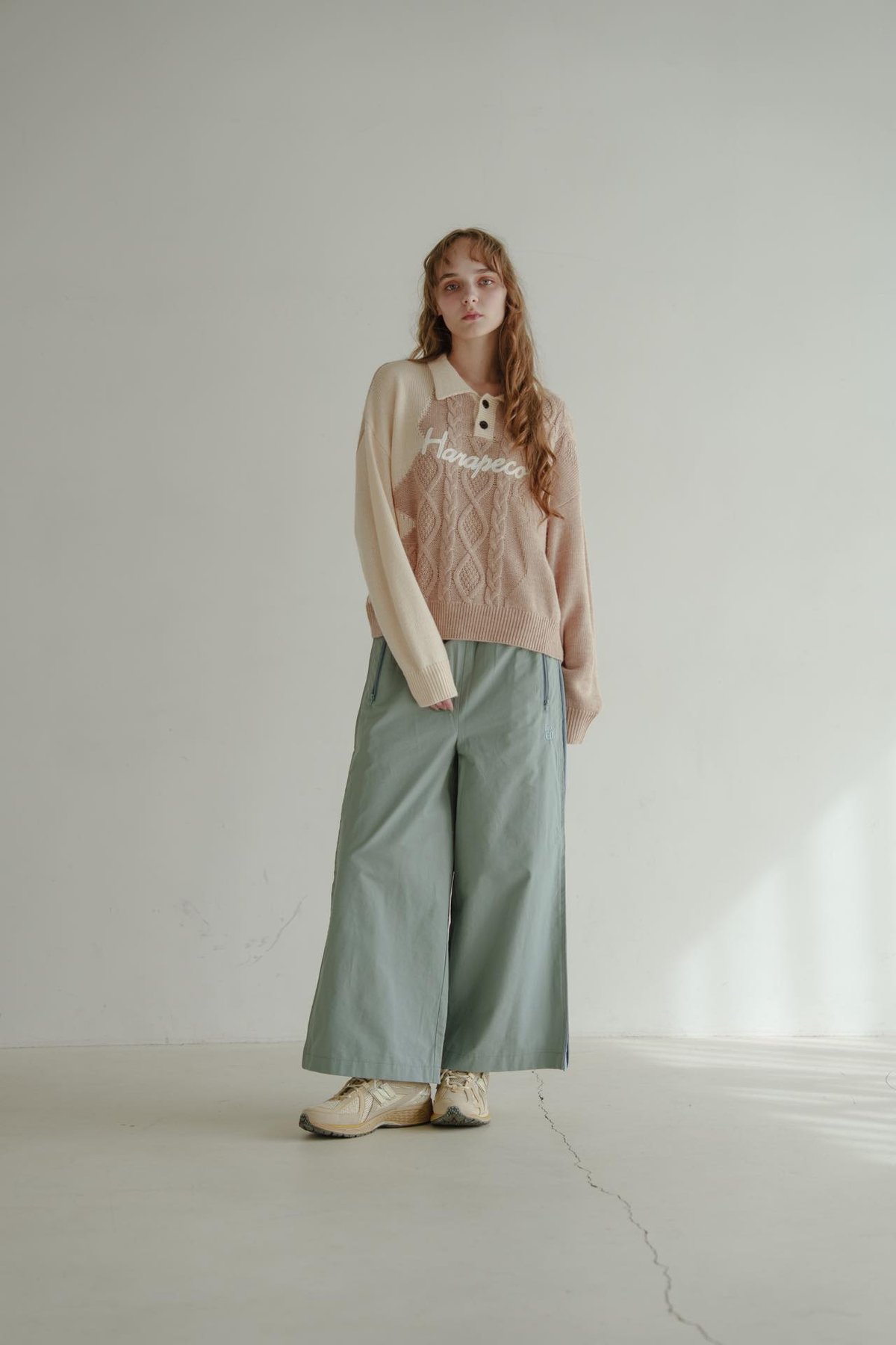 Bicolor Button Knit - ベージュ | harapeco Store
