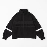 [e]Zip Line Jacquard Jacket-ブラック×ホワイト