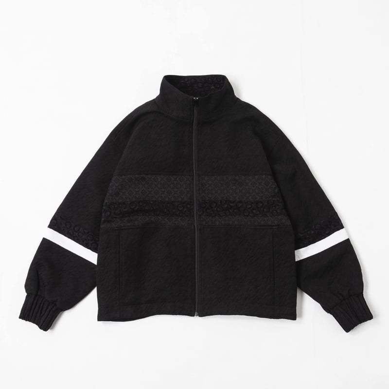 e]Zip Line Jacquard Jacket-ブラック×ホワイト | harapec