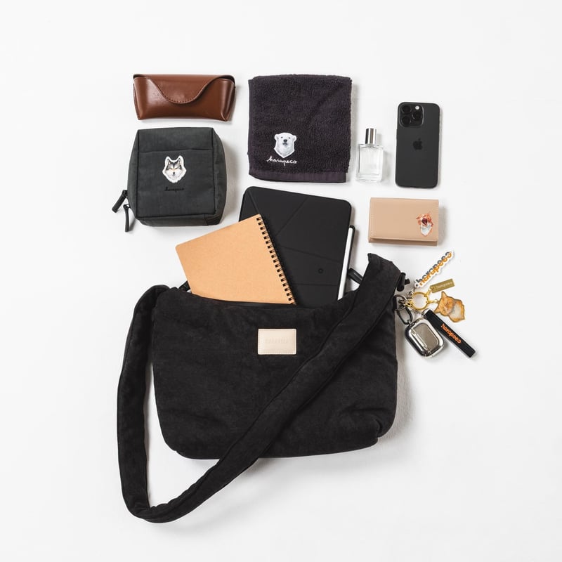 harapeco商店　Suede Cloud ShoulderBag Suede Cloud ShoulderBag - ブラック | harapeco Store