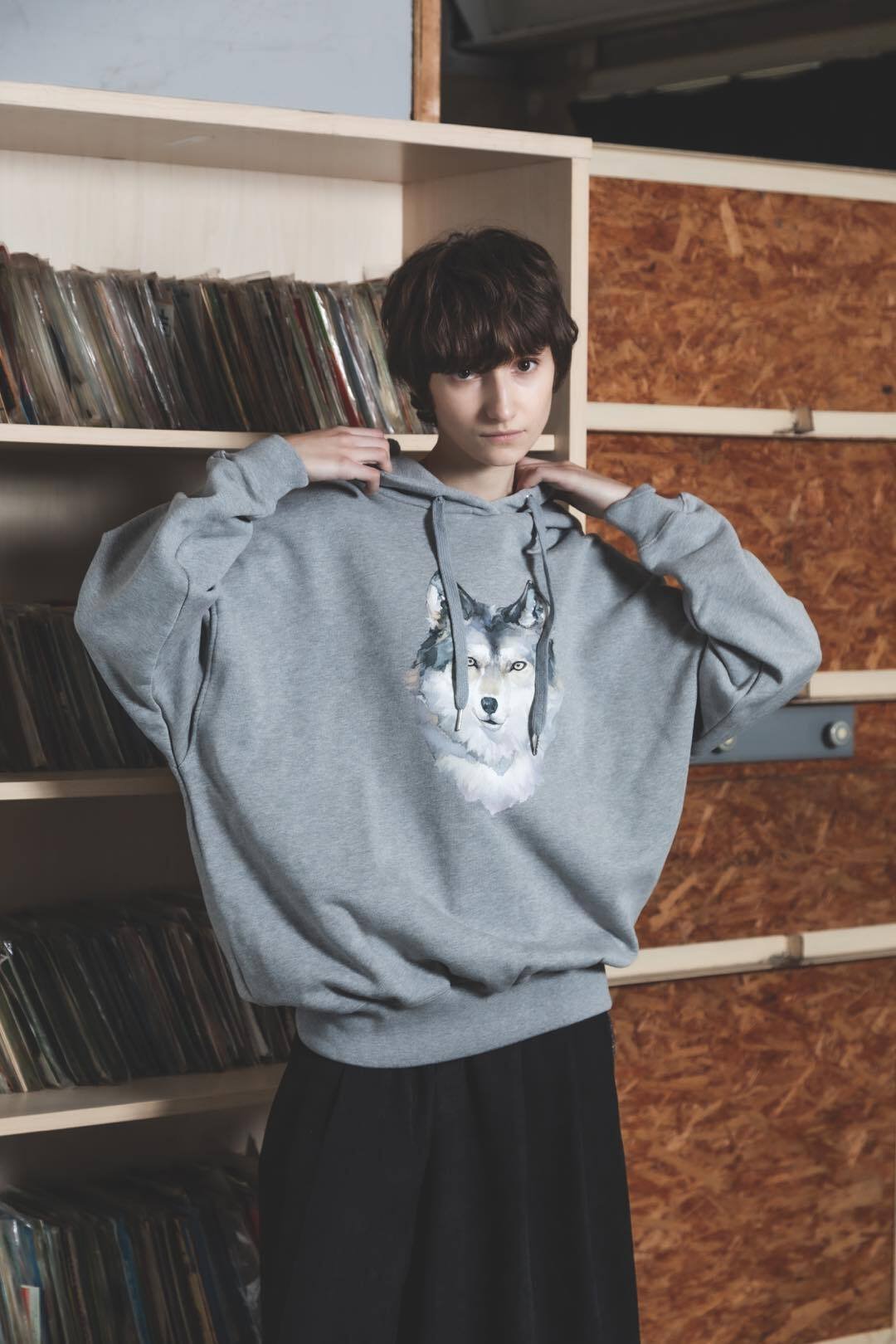 Okami Hoodie(Ippiki)-グレー | harapeco Store