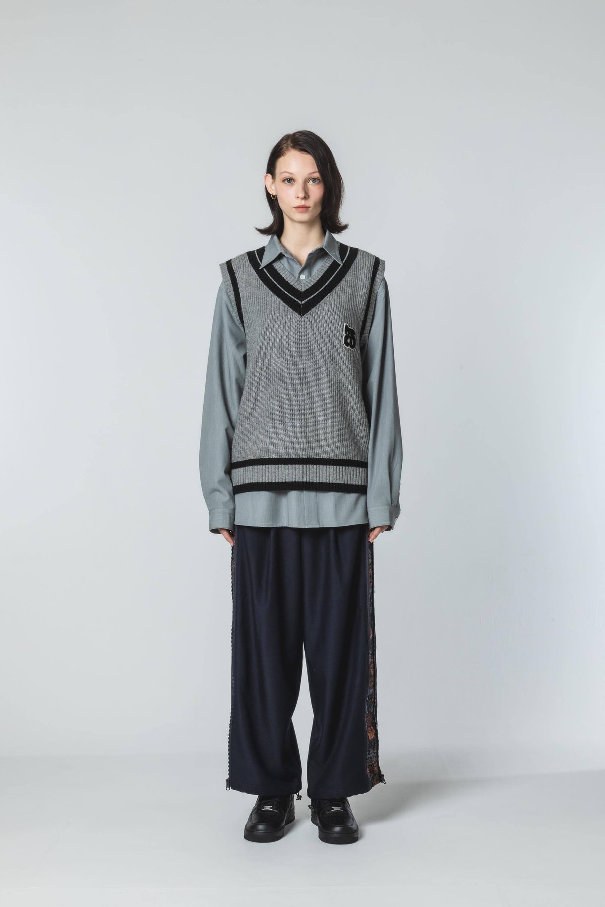 Knit Vest - グレー | harapeco Store