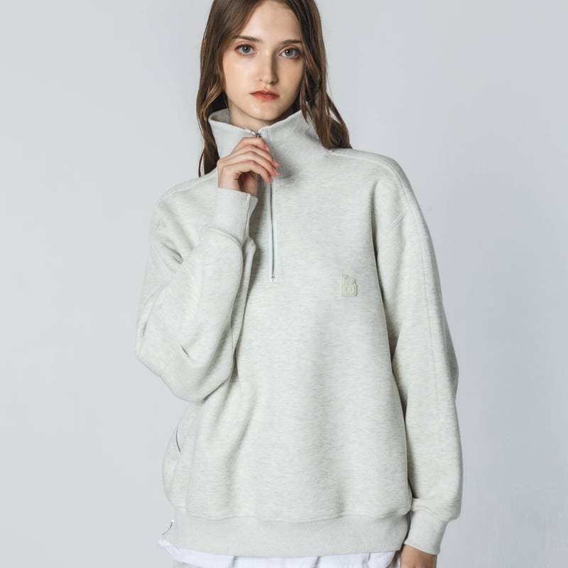 HalfZip Sweat - ホワイト | harapeco Store HalfZip Sweat - ホワイト | harapeco Store