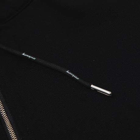Half Zip Twill Pull over-ブラック