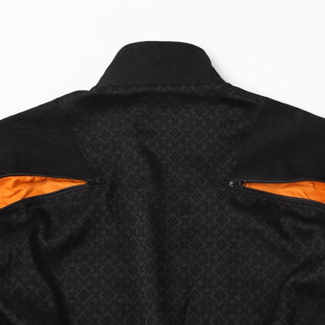 [e]Zip Line Jacquard Jacket-ブラック×オレンジ