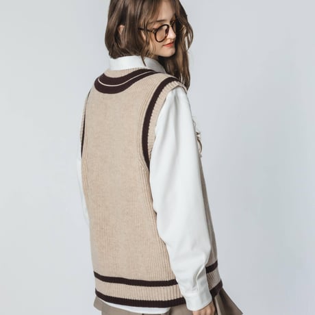 Knit Vest - ベージュ