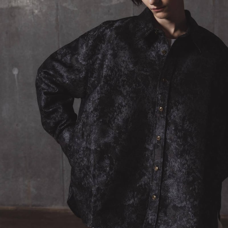 Jacquard Shirts-ブラック | harapeco Store