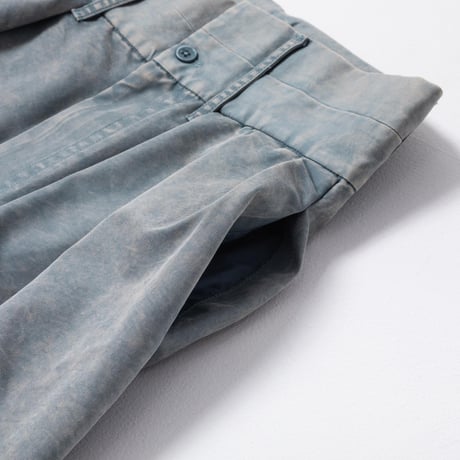 Washed-DEFORMED HALF PANTS - ブルー
