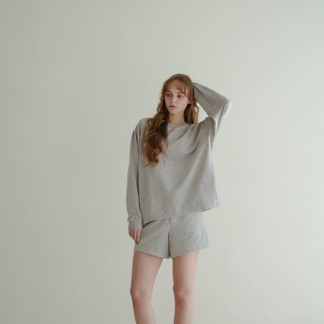 Luxe Velour Pullover - ライトグレー