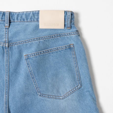 Drape-like Denim Pants - スカイブルー