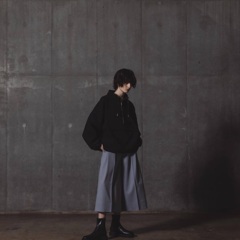 Center Press Wide-Pants(23ver.)-グレー | harapeco