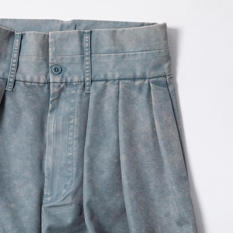 Washed-DEFORMED HALF PANTS - ブルー