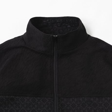 [e]Zip Line Jacquard Jacket-ブラック×オレンジ