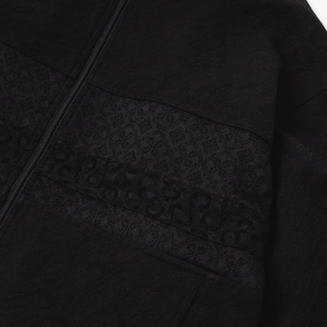 [e]Zip Line Jacquard Jacket-ブラック×オレンジ
