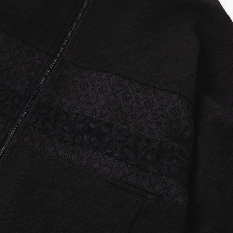 e]Zip Line Jacquard Jacket-ブラック×オレンジ | harapec...