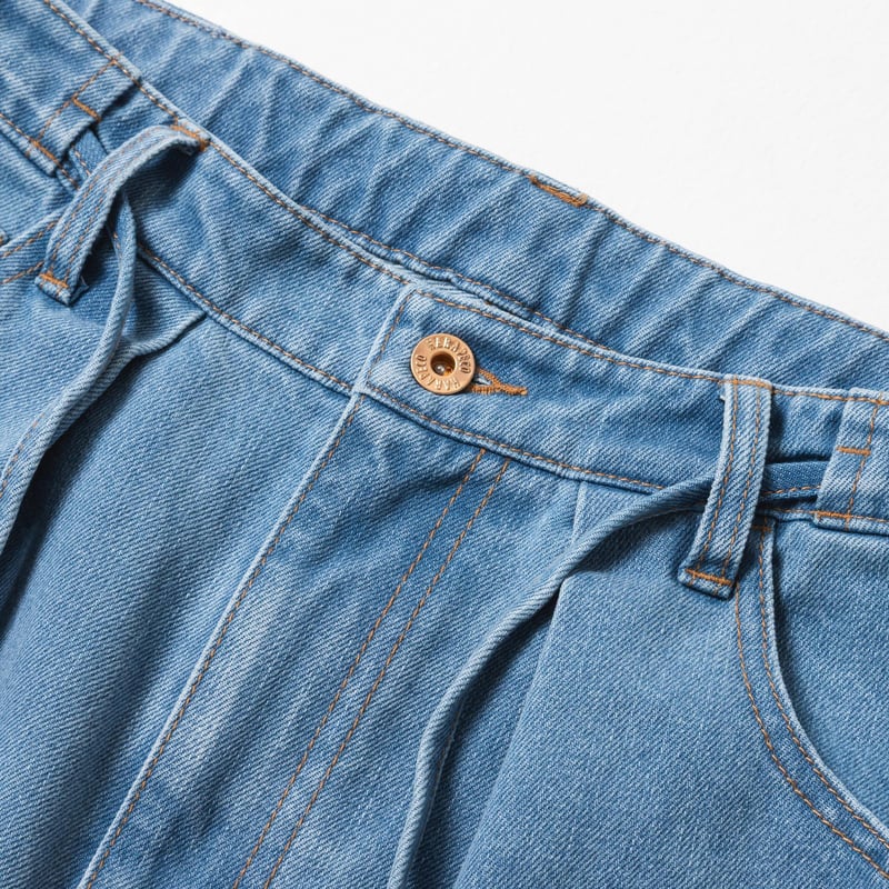 Drape-like Denim Pants - スカイブルー | harapeco Store
