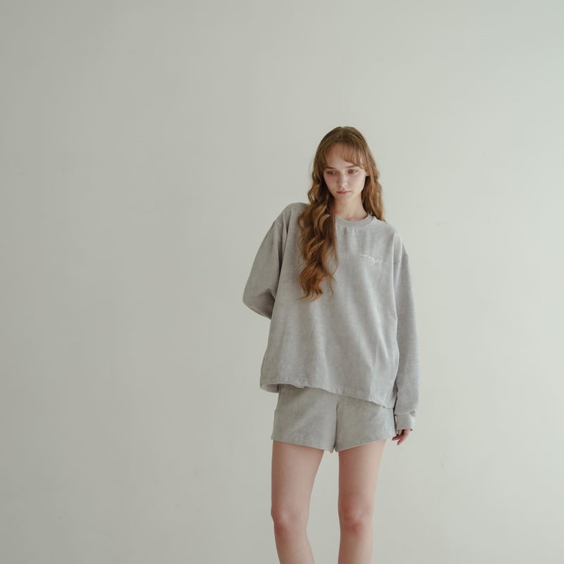 Luxe Velour Pullover - ライトグレー | harapeco Store