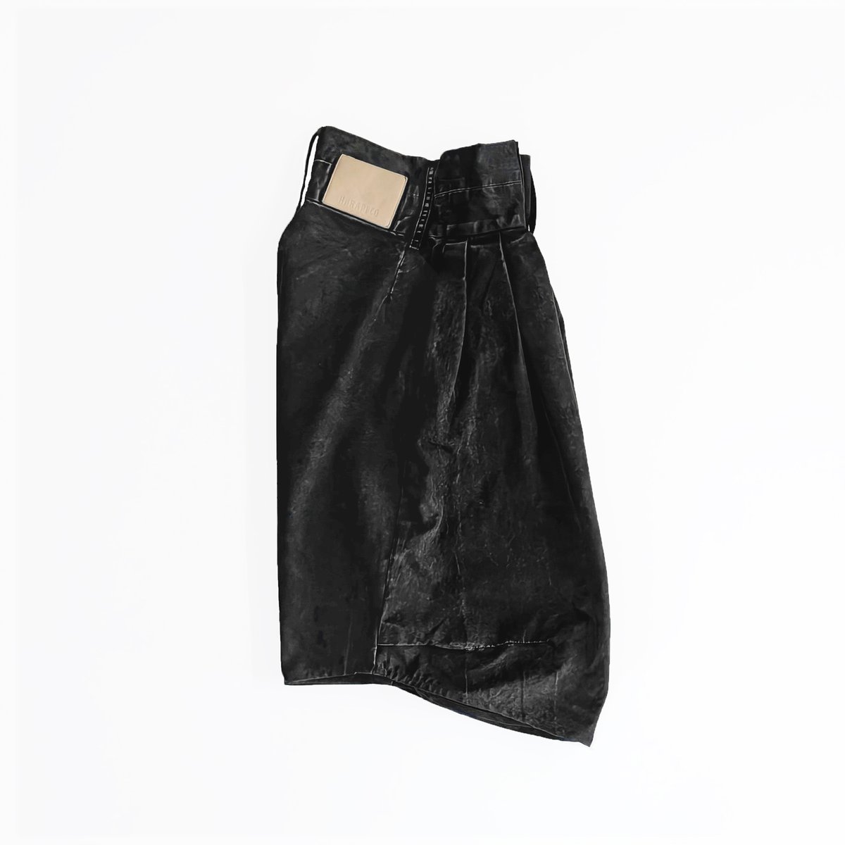 Washed-DEFORMED HALF PANTS - ブラック | harapeco Store