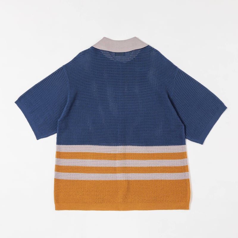 harapeco KNIT POLO - ブルー　eve Eve harapeco KNIT POLO Mサイズ KNIT POLO - ブルー | harapeco