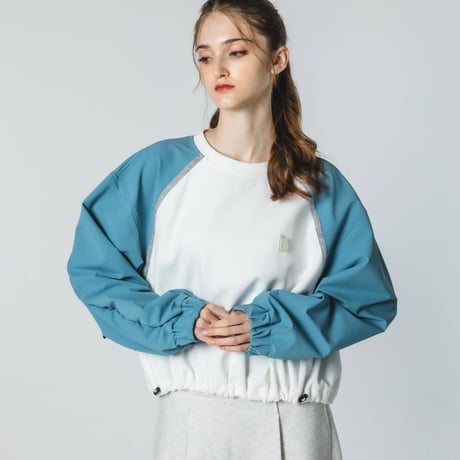 Shirred Flare Tops - ブルーグリーン