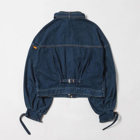 Balloon Arm Denim Jacket - ブルー