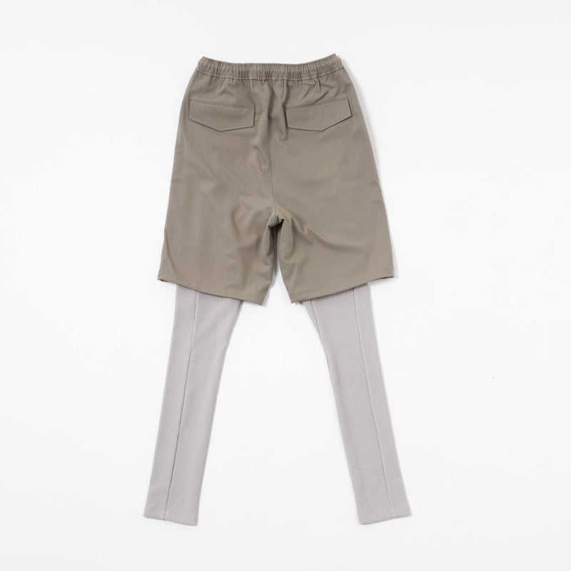 Layered Half Pants-Gray Beige | harapeco Store