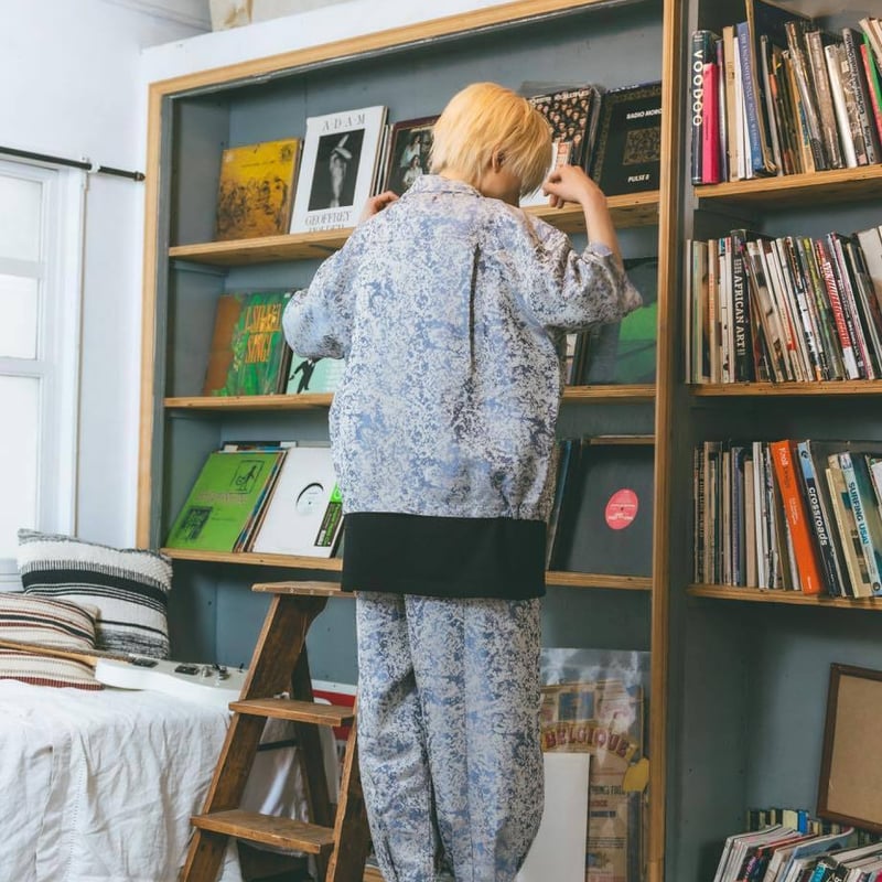 Eve はらぺこ商店 Jacquard Tapered Pants-ブルー Eve はらぺこ商店 Jacquard Tapered Pants-ブルー Jacquard