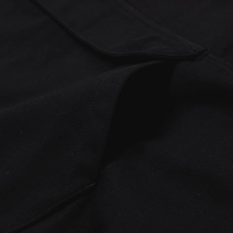 Half Zip Twill Pull over-ブラック