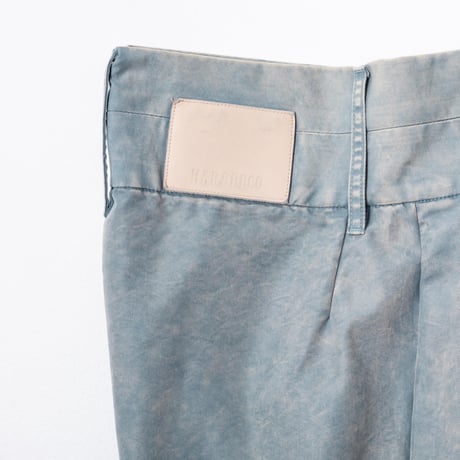 Washed-DEFORMED HALF PANTS - ブルー