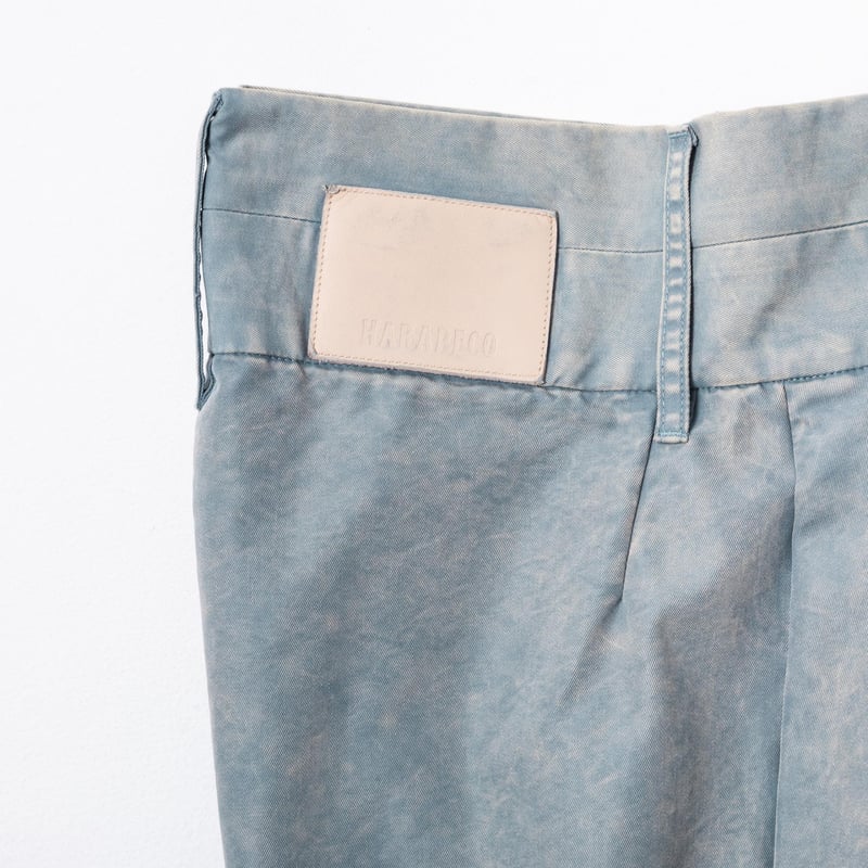 Washed-DEFORMED HALF PANTS - ブルー | harapeco Store