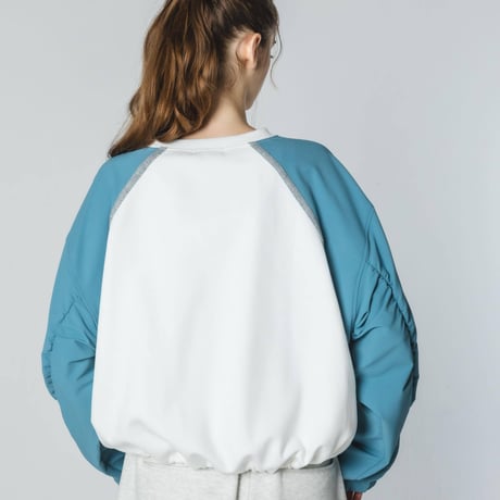 Shirred Flare Tops - ブルーグリーン