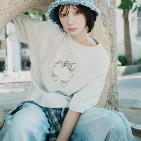 GENTLE CAT TEE（fuwaNeko） - ブルー
