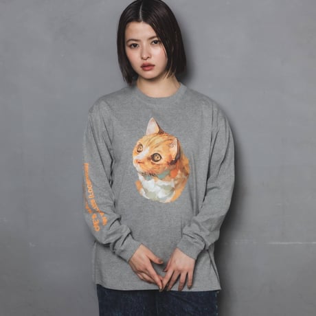 Neko Long Sleeve Tee(ziitto)-グレー