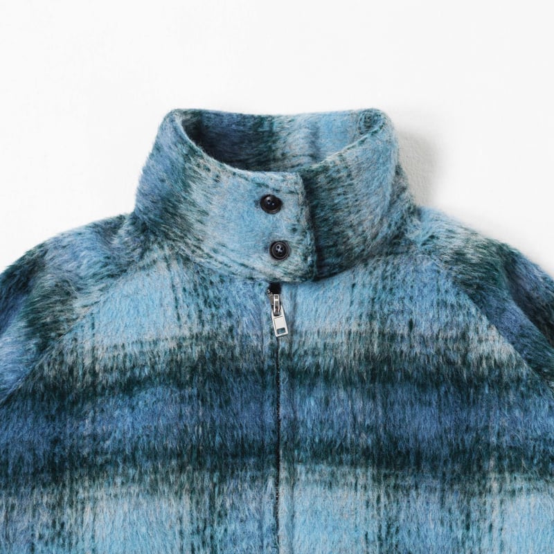 Checked Outer Jacket-ブルー | harapeco Store Checked Outer Jacket-ブルー | harapeco Store