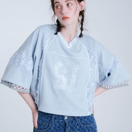 Panel Jersey Tee - ブルー