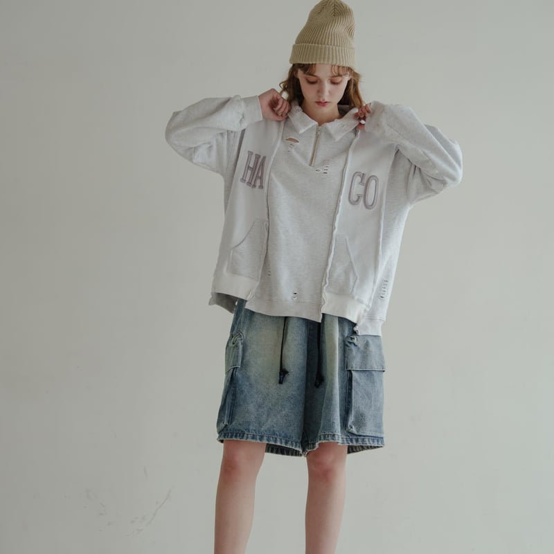 Eve harapeco HalfZip Sweat - ホワイト Mサイズ Eve harapeco HalfZip Sweat - ホワイト Mサイズ HalfZip Sweat