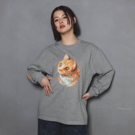 Neko Long Sleeve Tee(ziitto)-グレー