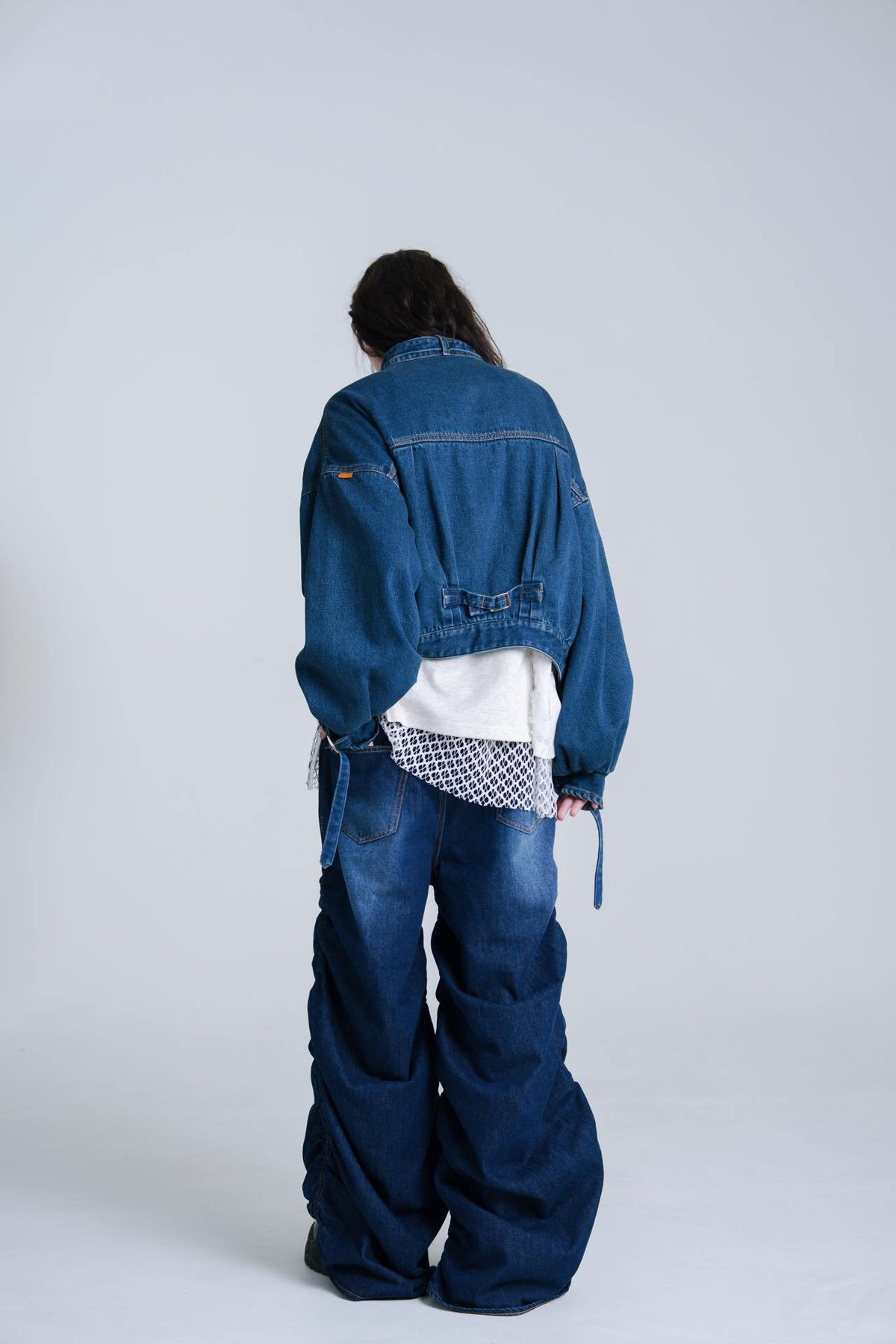 Drape-like Denim Pants - ブルー | harapeco Store