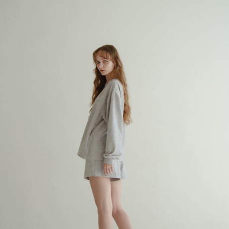 Luxe Velour Pullover - ライトグレー